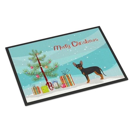 Carolines Treasures 18 x 27 in. Prague Ratter Christmas Tree Indoor or Outdoor Mat CK3480MAT